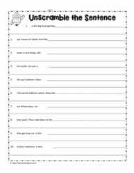 Scrambled Sentences 3rd Grade Worksheets