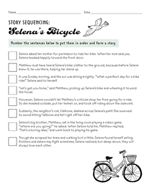 sentence sequencing worksheet