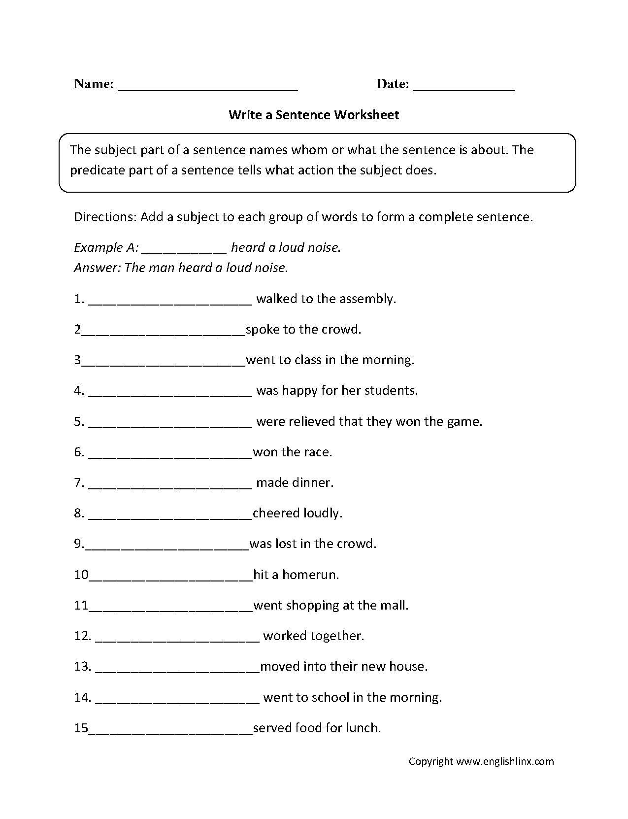 sentence structure worksheet pdf