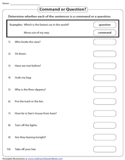 Types of Sentences Worksheets