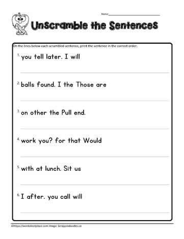 Scrambled Sentences Google Quiz gr 2 Worksheets
