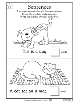 Sentences #1 | Kindergarten, Preschool Math, Reading Worksheet ...