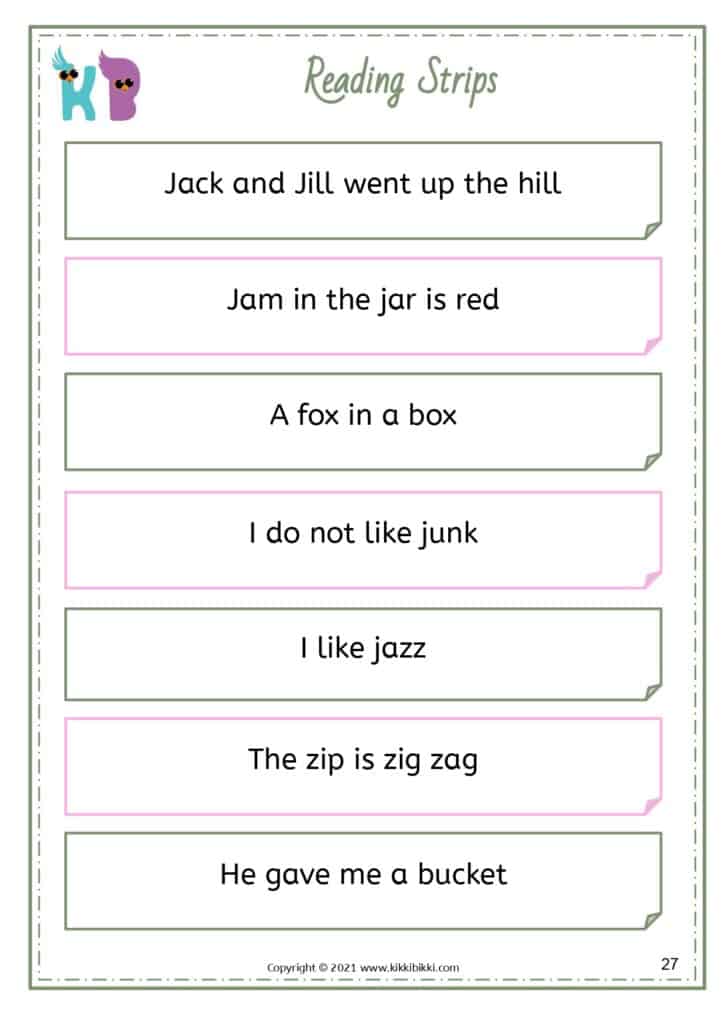 CVC Simple Sentences Worksheets - Free Phonics Printable