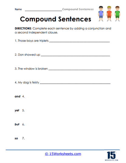 Compound Sentences Worksheets - 15 Worksheets Library