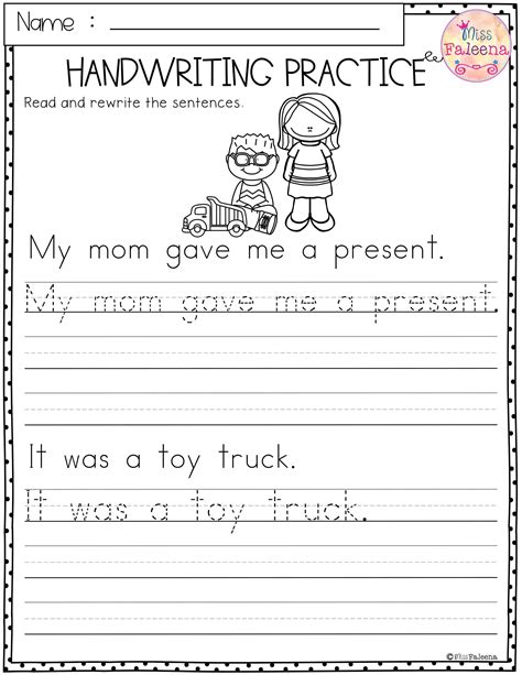 sentence writing for kindergarten