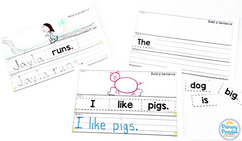 sentence writing for kindergarten