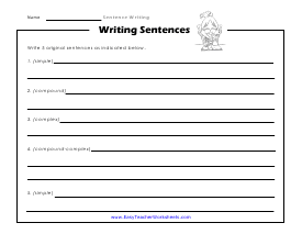 Sentence Writing Worksheets
