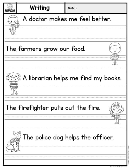 Kindergarten Writing Sentences Worksheets -Worksheets Library