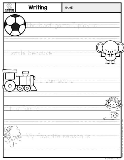 Kindergarten Writing Sentences Worksheets -Worksheets Library