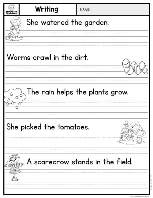 Kindergarten Writing Sentences Worksheets -Worksheets Library