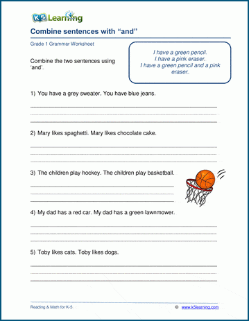 Grade 1 Sentences Worksheets | Worsheets library