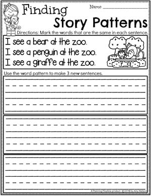 Kindergarten Writing Worksheets - Planning Playtime