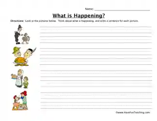 Thanksgiving Sentence Writing Worksheet by Teach Simple