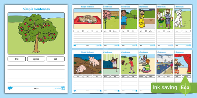 Creating Simple Sentences Worksheet Pack (teacher made)
