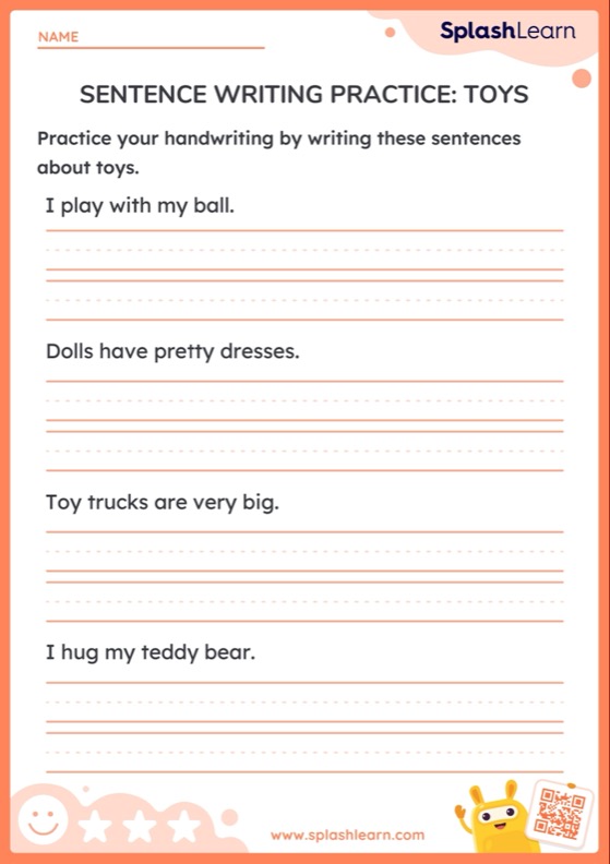 Sentence Tracing Worksheets for 1st Graders Online