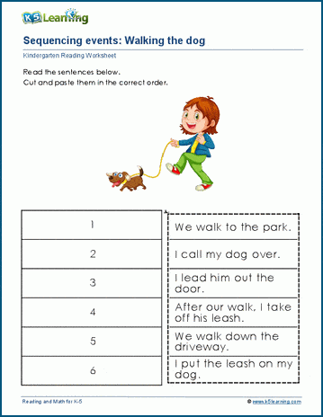sequence events worksheet