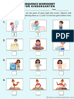 sequence kindergarten worksheet
