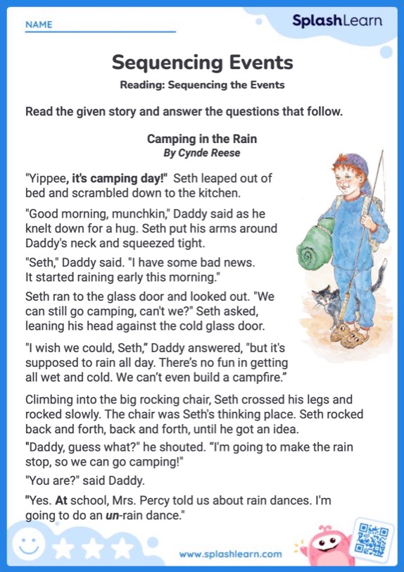 sequence of events worksheet 5th grade