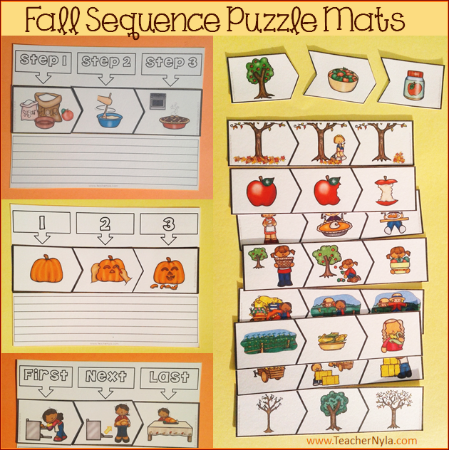 Sequence Puzzles - Fall Themed | Nylas Crafty Teaching - Worksheets Library
