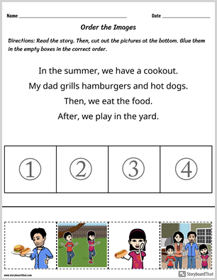 Writing Sequence Worksheet Storyboard by worksheet-templates