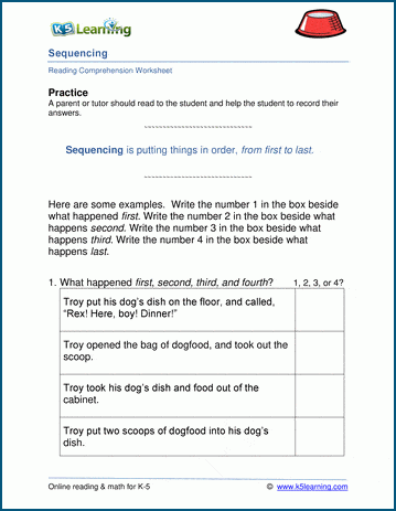 Sequencing Worksheets | Worsheets library