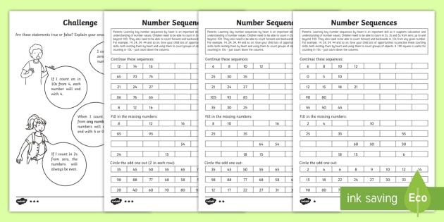 Differentiated KS1 Number Sequencing Worksheets - Maths