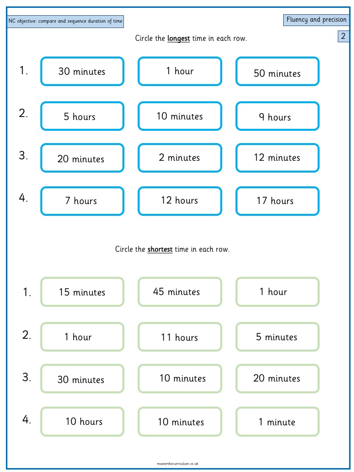 Year 2 Maths Free Measurement Resources Compare and sequence ...