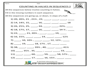 sequences worksheet year 4