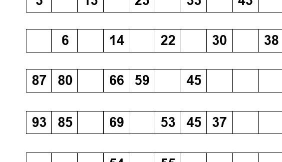 Year 4 Number Sequences sheets  