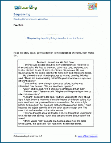 Grade 5 Sequencing Worksheets | Worsheets library