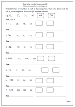 Year 6 maths worksheet: Number sequences (2) - Maths Blog