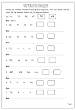 Year 6 maths worksheet: extending number sequences - Maths Blog