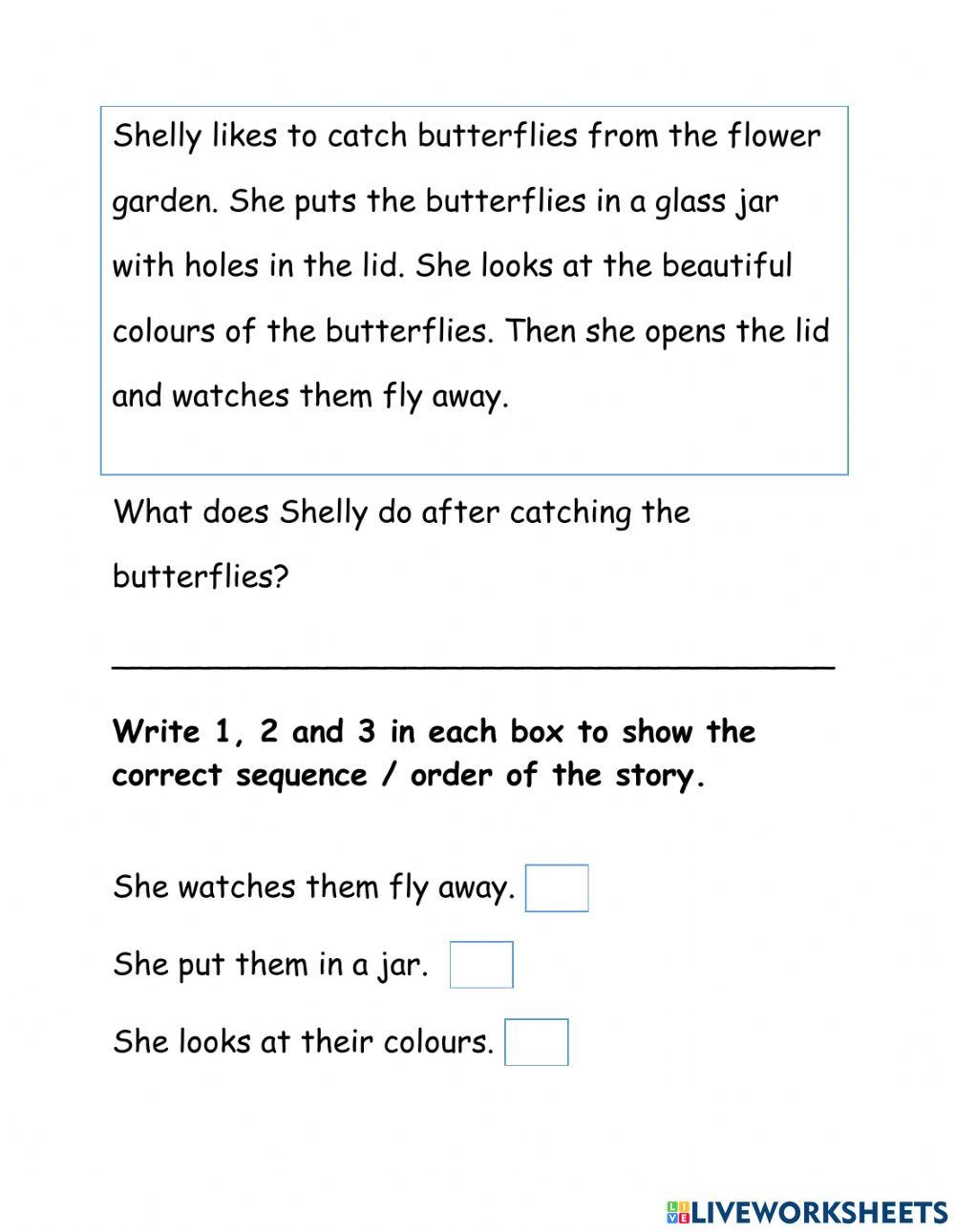 Sequencing Events online exercise for Grade 2  