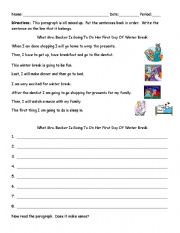 English worksheets: Sequencing paragraph - What the teacher will ...