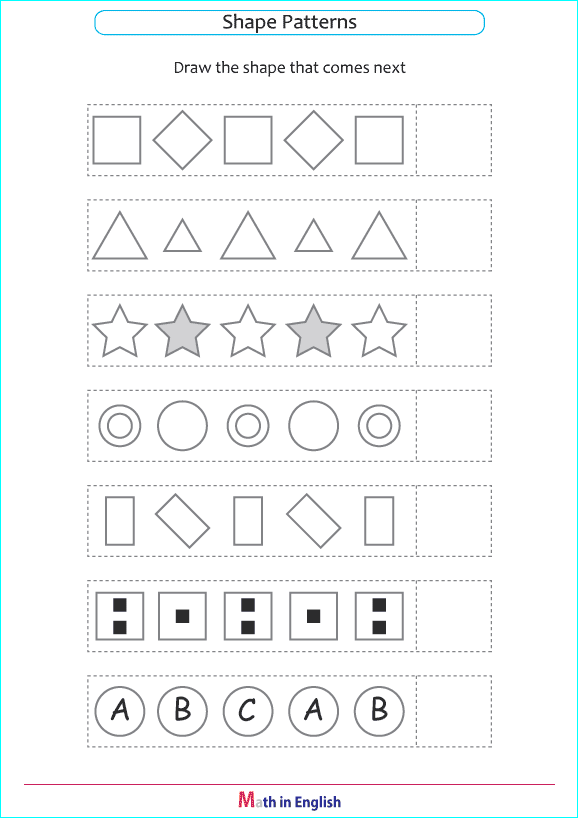 sequencing patterns worksheet