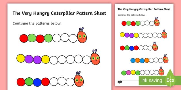 Very Hungry Caterpillar Worksheet for colour sequencing | NZ