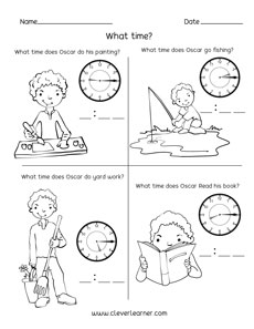Free time sequence worksheets for 1st and 2nd graders