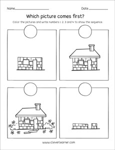 Which comes first, second and third, sequence activity for kids