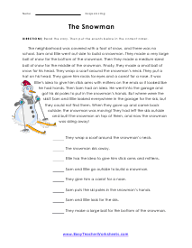 sequencing worksheet short story