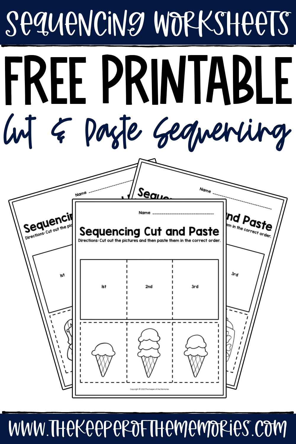 Free Sequencing Worksheets - The Keeper of the Memories
