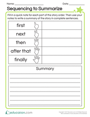 Sequencing to Summarize | Worksheet 