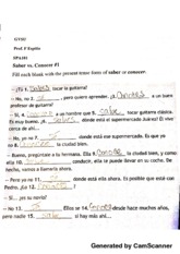 spanish 101 saber vs conocer #1 - Generated by CamScanner | Course ...