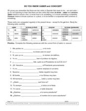 Do You know Saber and Conocer? Worksheet for 9th - 10th Grade ...