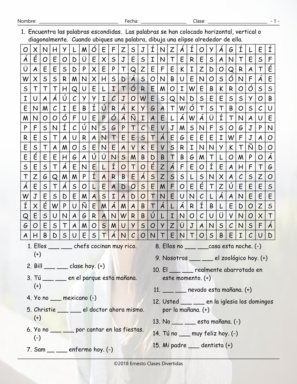 Verbos ser y estar / verb to be (Present tense) Spanish