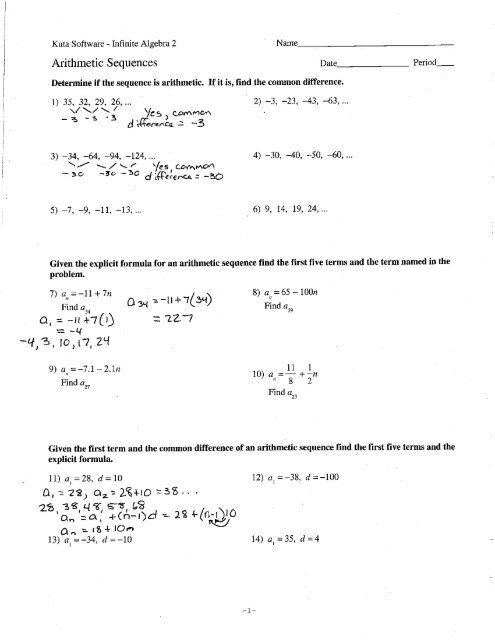 Arithmetic Sequences and Series Worksheet Notes - Cobb Learning ...
