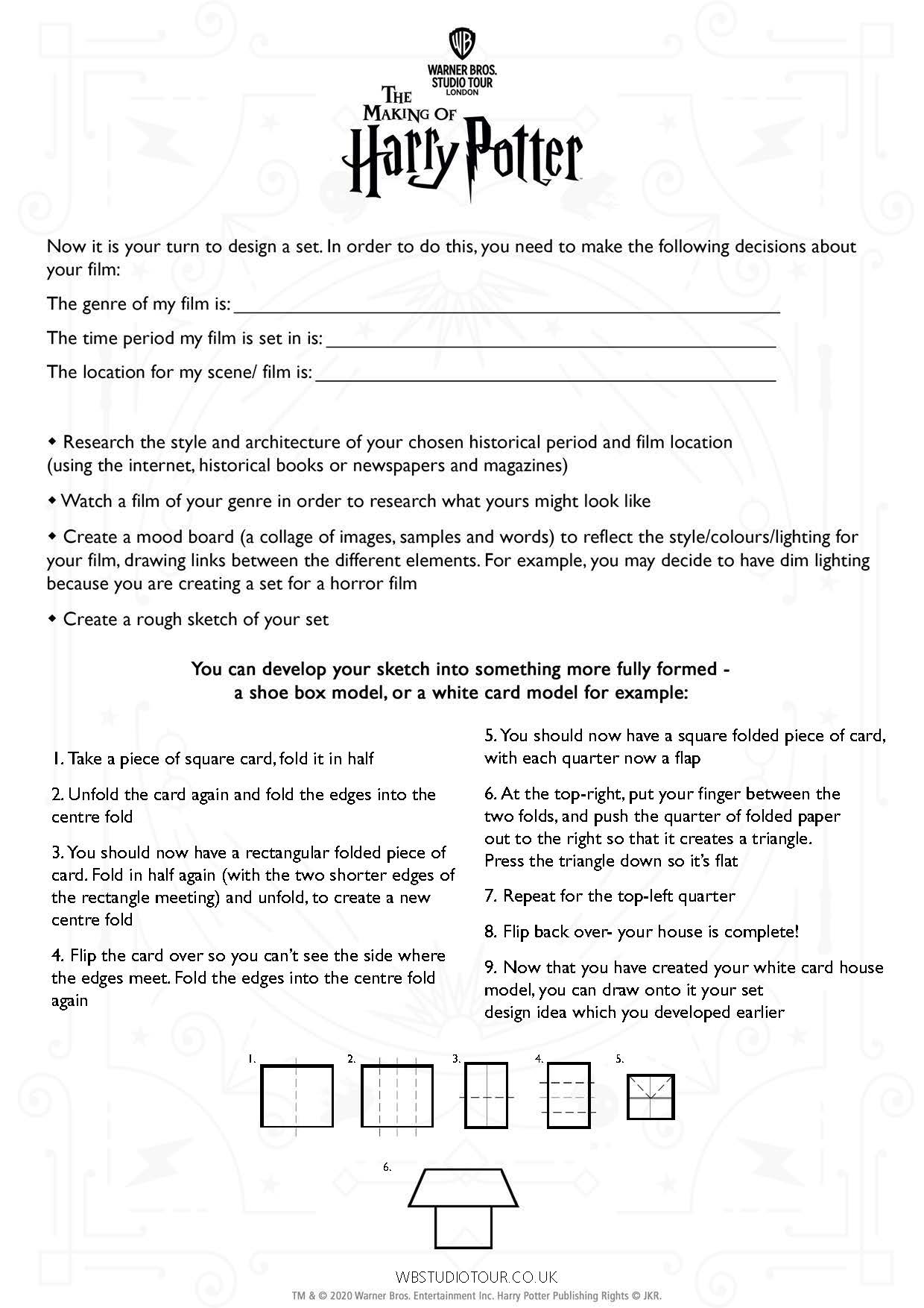 Activity Worksheets Studio Tour at Home Worksheets Library