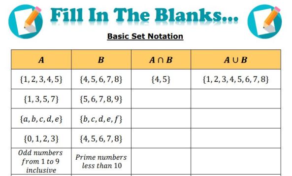 sets and venn diagrams worksheet with answers