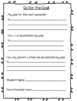setting goals for students worksheet