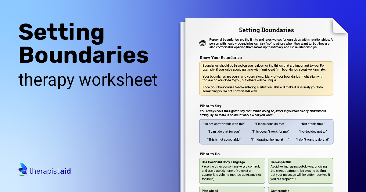 Setting Boundaries Info And Practice Worksheet Therapist Aid Setting boundaries info and practice worksheet therapist aid