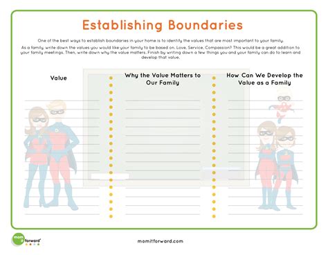 Setting Boundaries With Family Worksheet